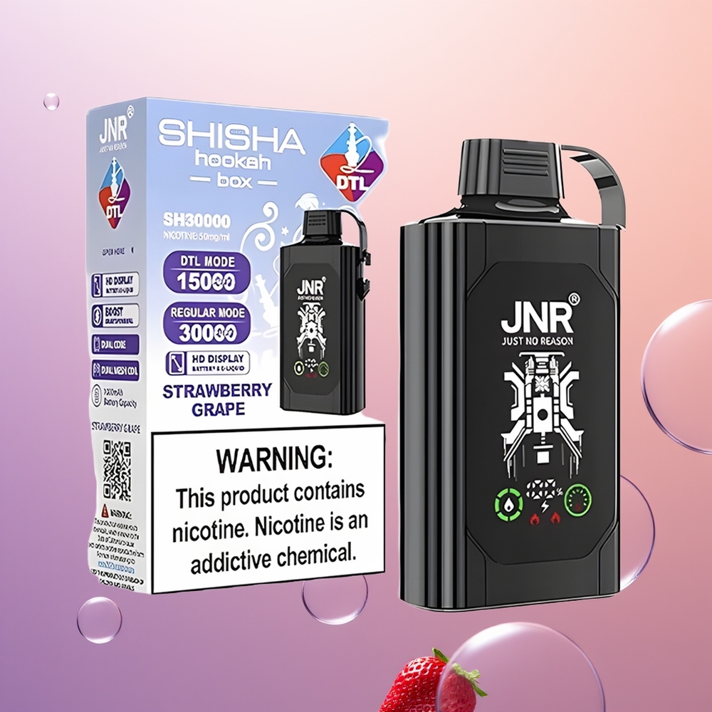 JNR Shisha Hookah Box 20500 Jordbær Drue HD Skærm Dobbelt Mesh Spole Hurtig Opladning
