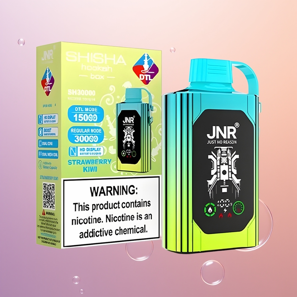 JNR Shisha Hookah Box 20500 Jordbær Kiwi HD Display Type-C Hurtigopladning