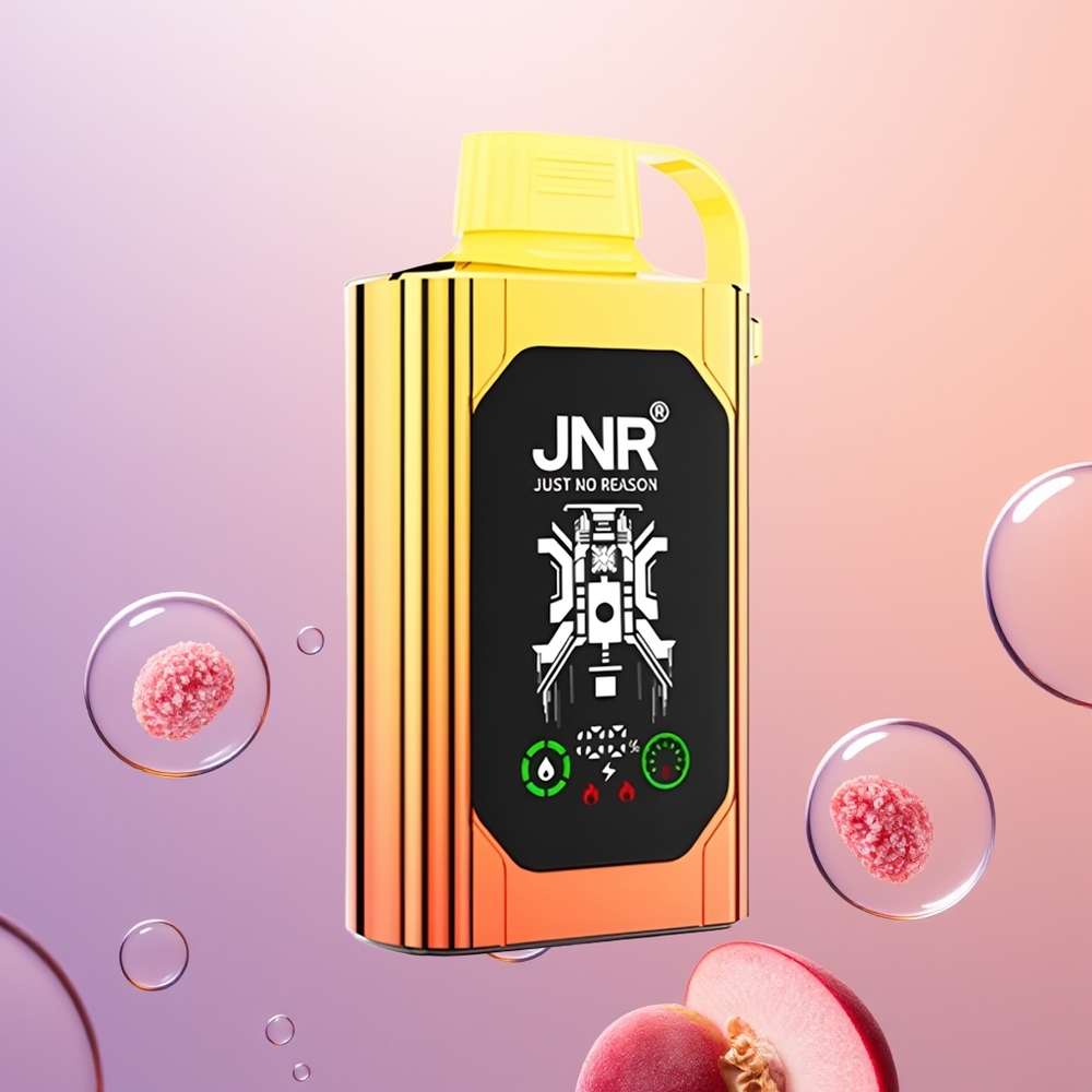 JNR Shisha Hookah Box 20500 Saftige Fersken HD Skærm & Dobbelt Mesh Spole