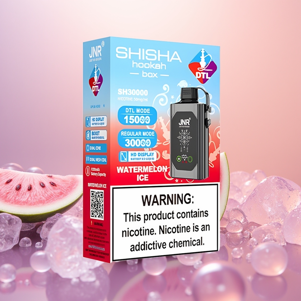 JNR Shisha Hookah Box 20500 Vandmelon Is Dual Mesh & Type-C Hurtigladning