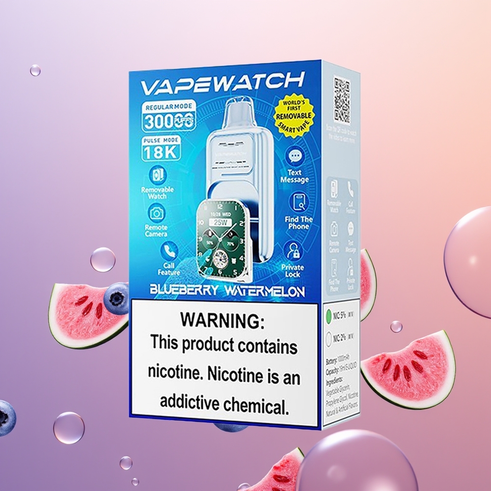 JNR VapeWatch 30000 Blåbær Vandmelon 1000mAh Dual Mesh Coil