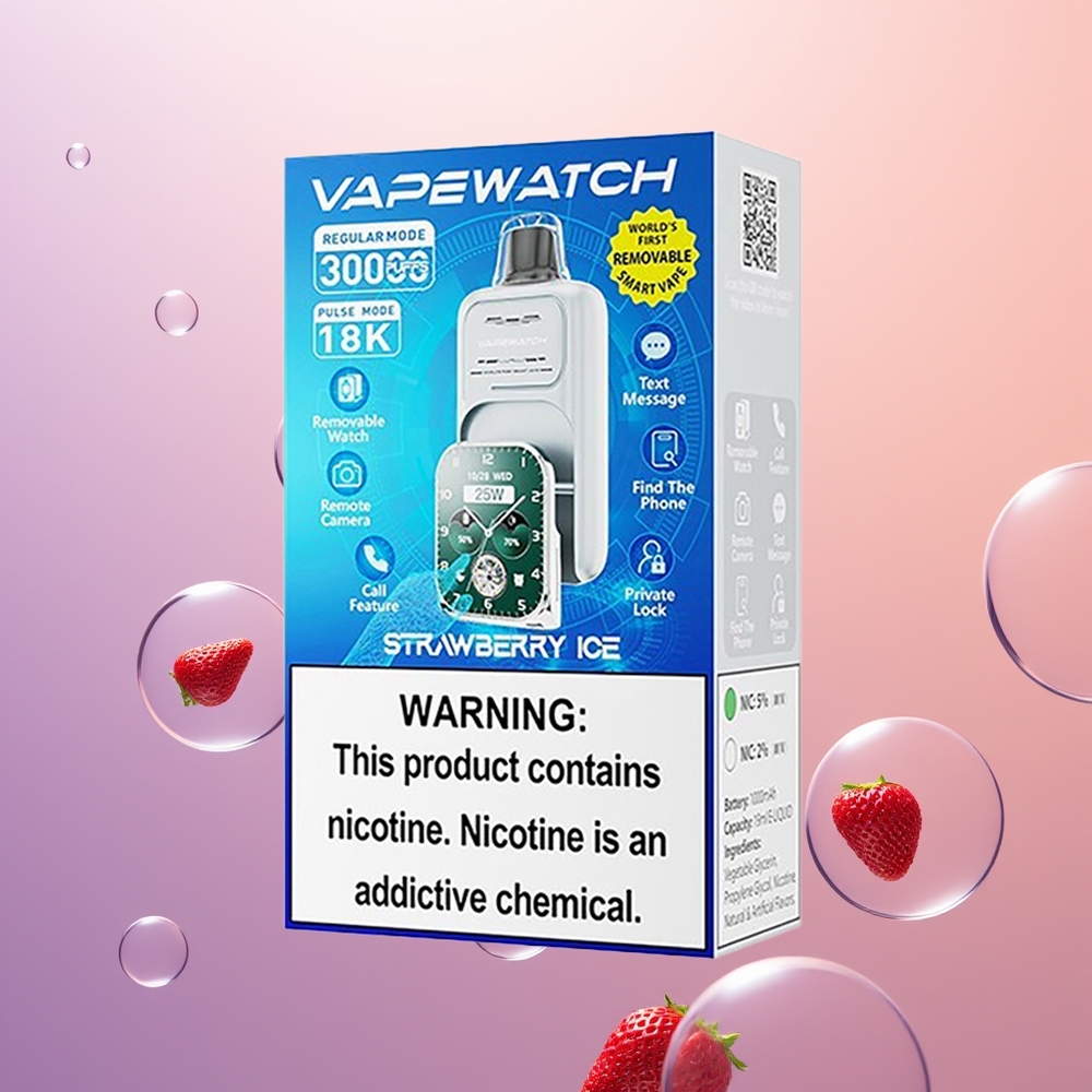 JNR VapeWatch 30000 Jordbær Is Dual Mesh 19mL Type-C