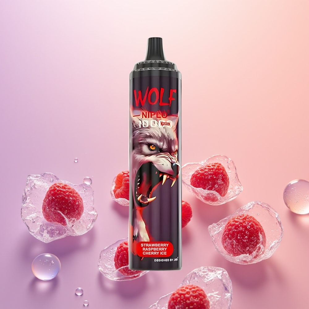 JNR Wolf Niplo 10000 Jordbær Hindbær Kirsebær Is 20ml 650mAh