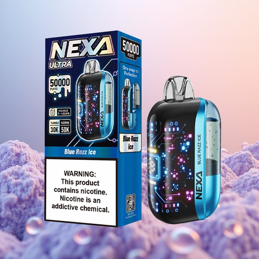 NEXA Ultra 50000 Blå Hindbær Is med 20ml og 5% Nikotin