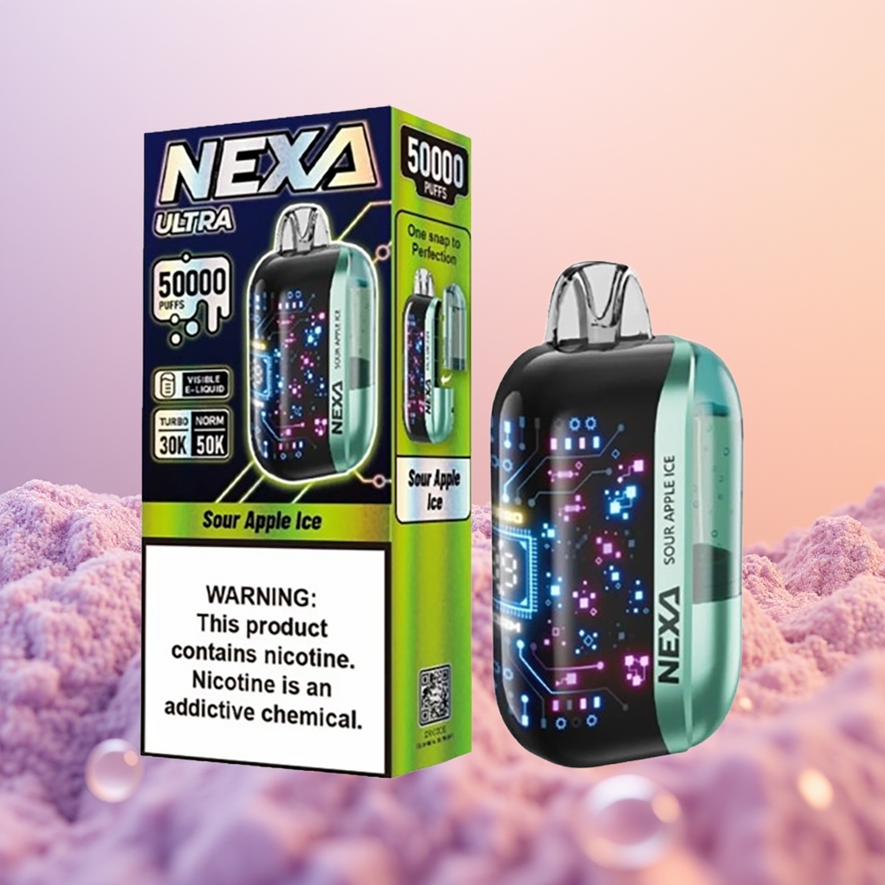 NEXA Ultra 50000 Sur Æble Is med 20ml og 5% Nikotin